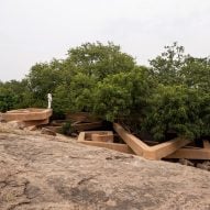 Exterior of Chuzhi's house in India by Wallmakers